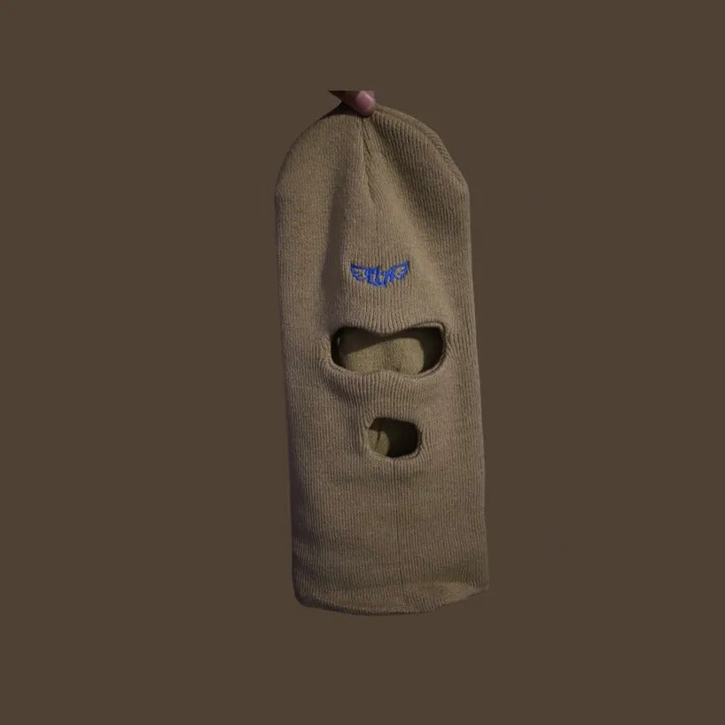 Signature Logo Ski Mask in Tan