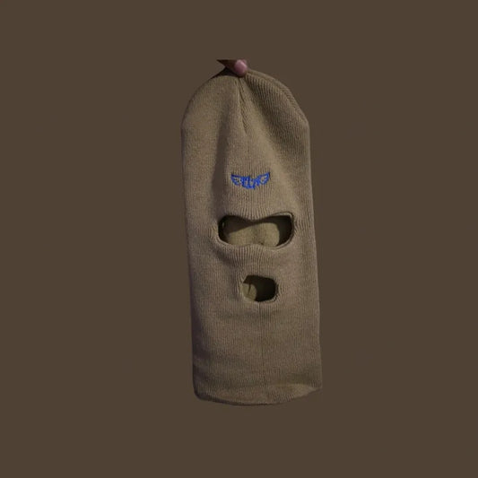 Signature Logo Ski Mask in Tan