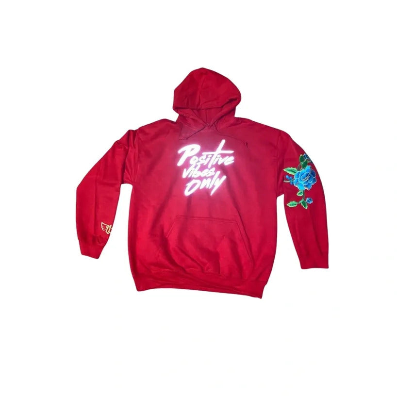 Positive Vibes Hoodie in Red