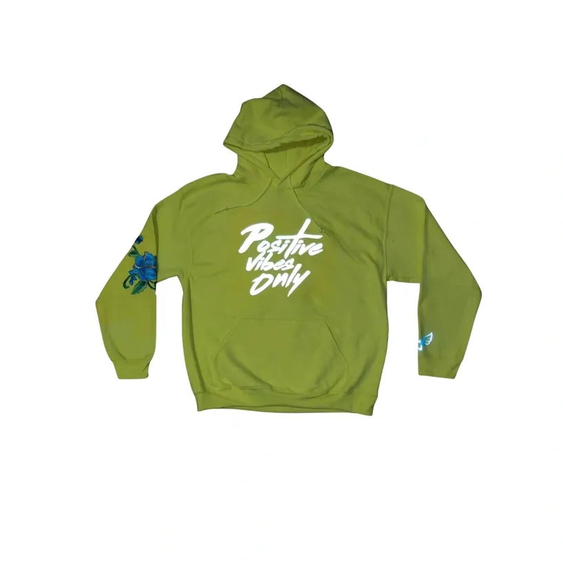 Positive Vibes Only Hoodie in Neon Green