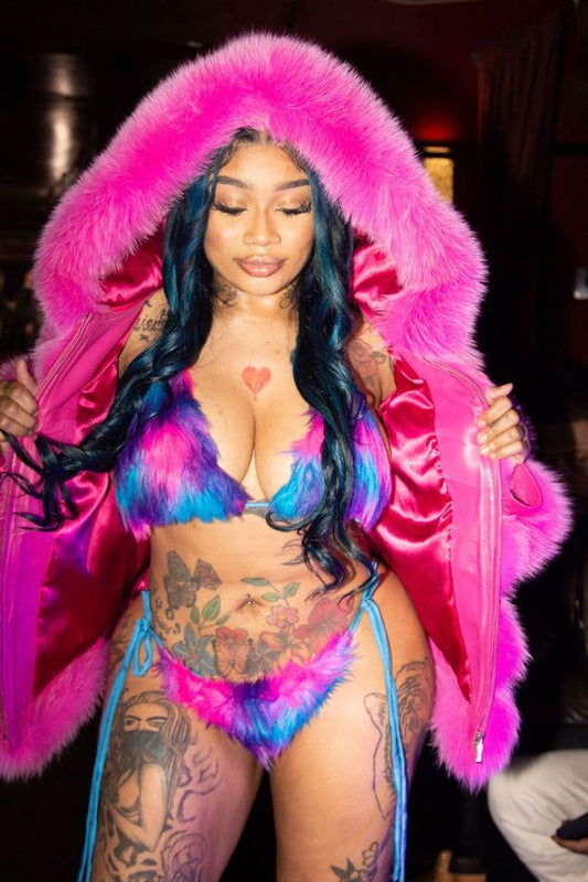 Cotton Candy 2pc Faux Furkini