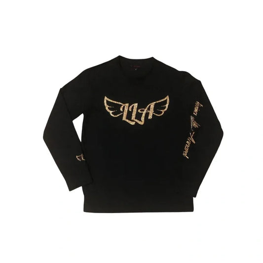 Signature Logo L/S Shirt in Blk/Gold