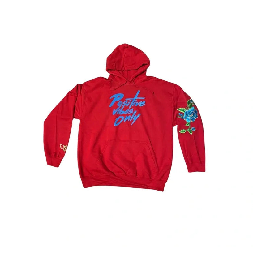 Positive Vibes Hoodie in Red