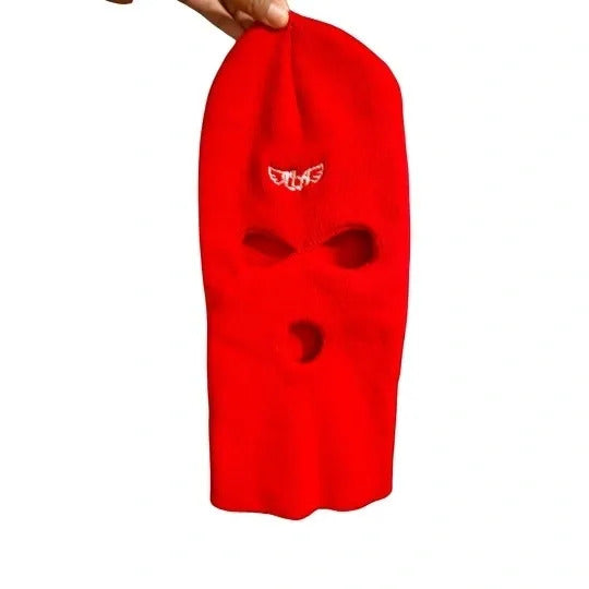 Signature Logo Ski Mask in Red