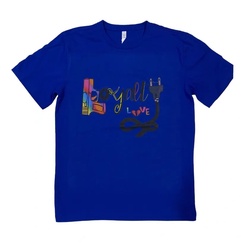 Loyalty Over Love T Shirt In Royal Blue