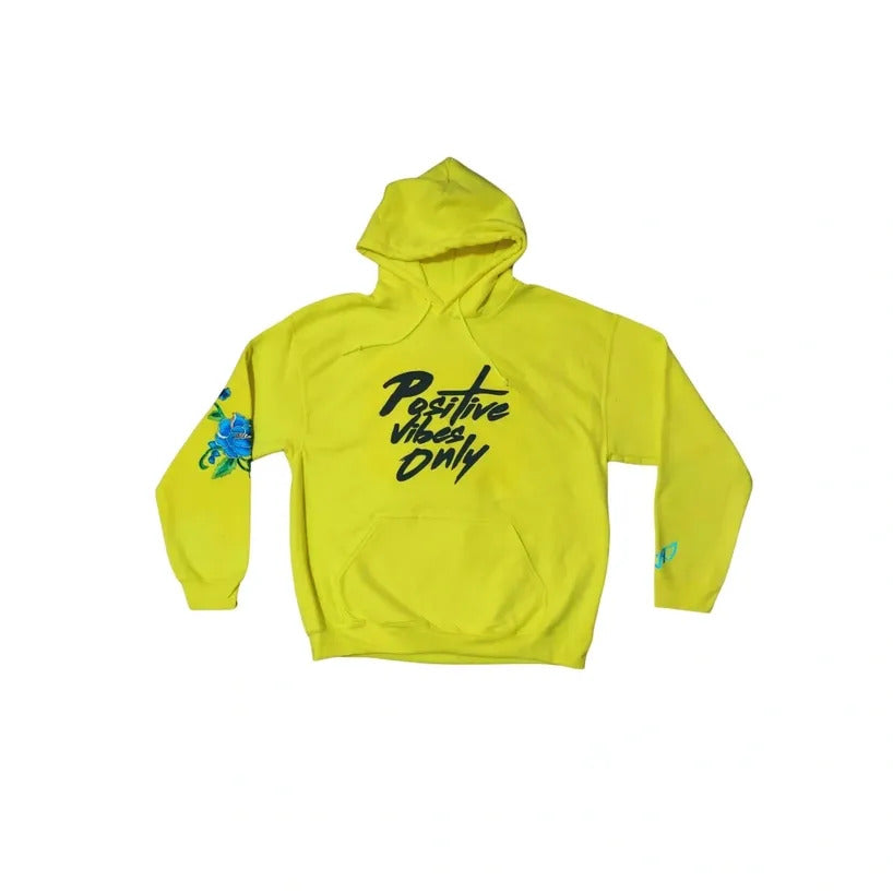 Positive Vibes Only Hoodie in Neon Green